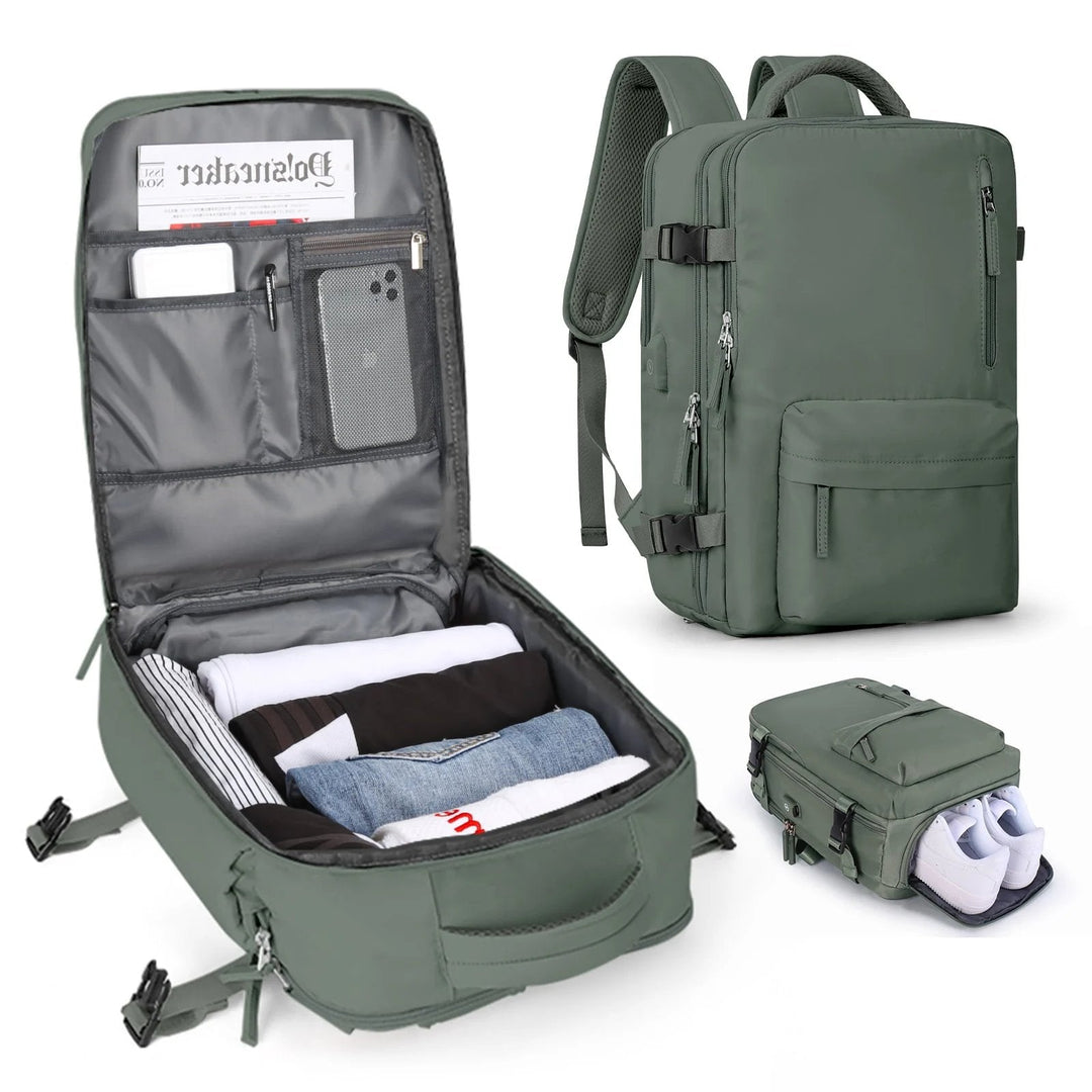 Wasserfester Damen Reiserucksack mit USB-Anschluss & Anti-Diebstahl-Fach