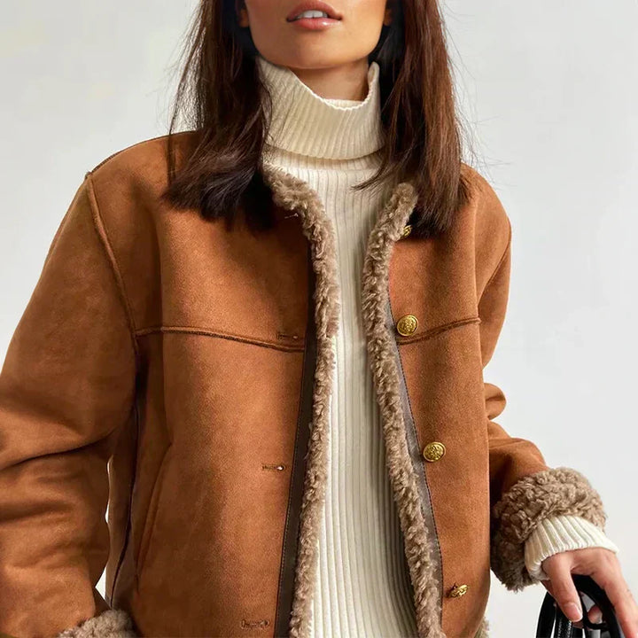 Damen Shearlingjacke Aus Echtem Schaffell