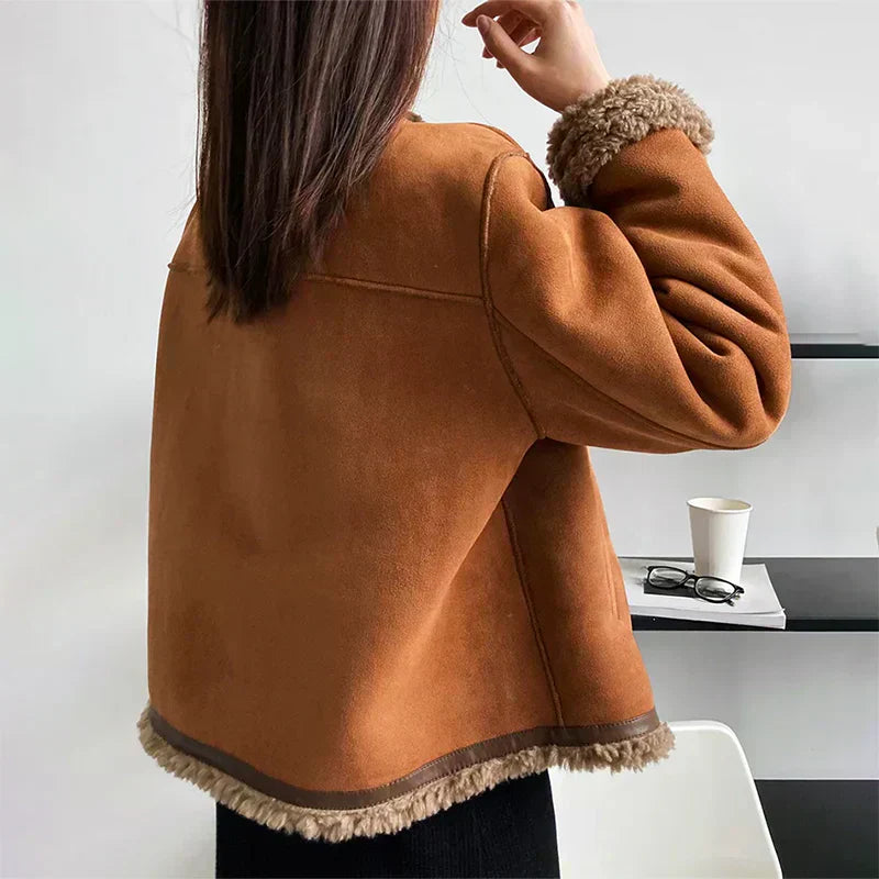 Damen Shearlingjacke Aus Echtem Schaffell