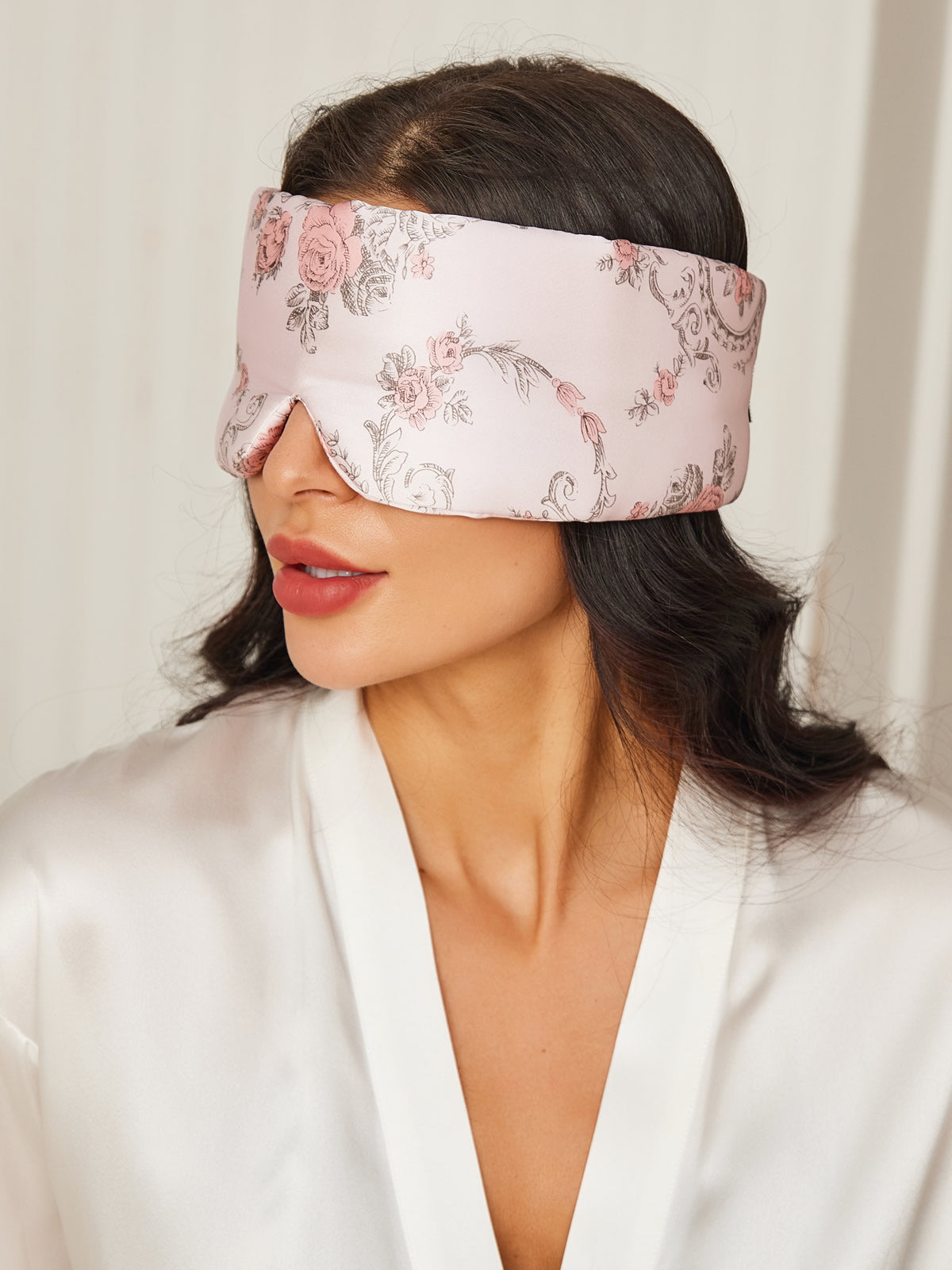 Geblümte Schlafmaske für Damen mit Klettverschluss