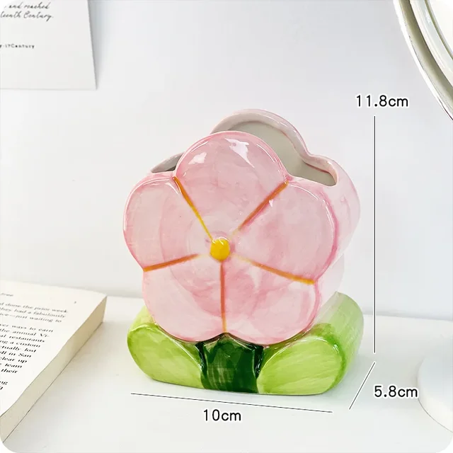 Keramik Stifthalter Blumenmotiv