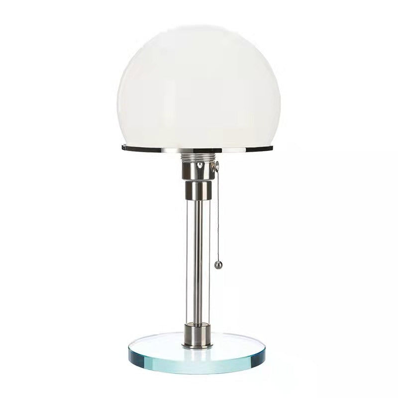 Table Lamp Glass Bauhaus Design With Pull Switch