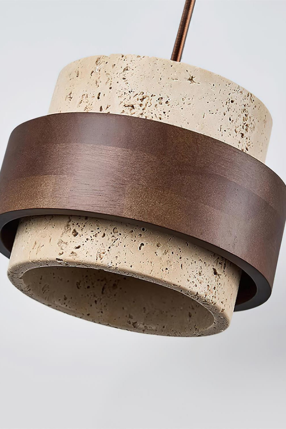 Zylindrische Travertin Pendelleuchte – Modernes Design mit natürlicher Steinstruktur