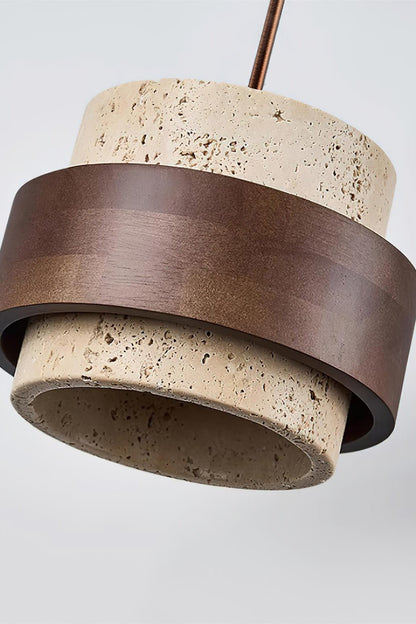 Zylindrische Travertin Pendelleuchte – Modernes Design mit natürlicher Steinstruktur