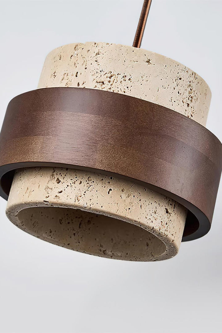 Zylindrische Travertin Pendelleuchte – Modernes Design mit natürlicher Steinstruktur