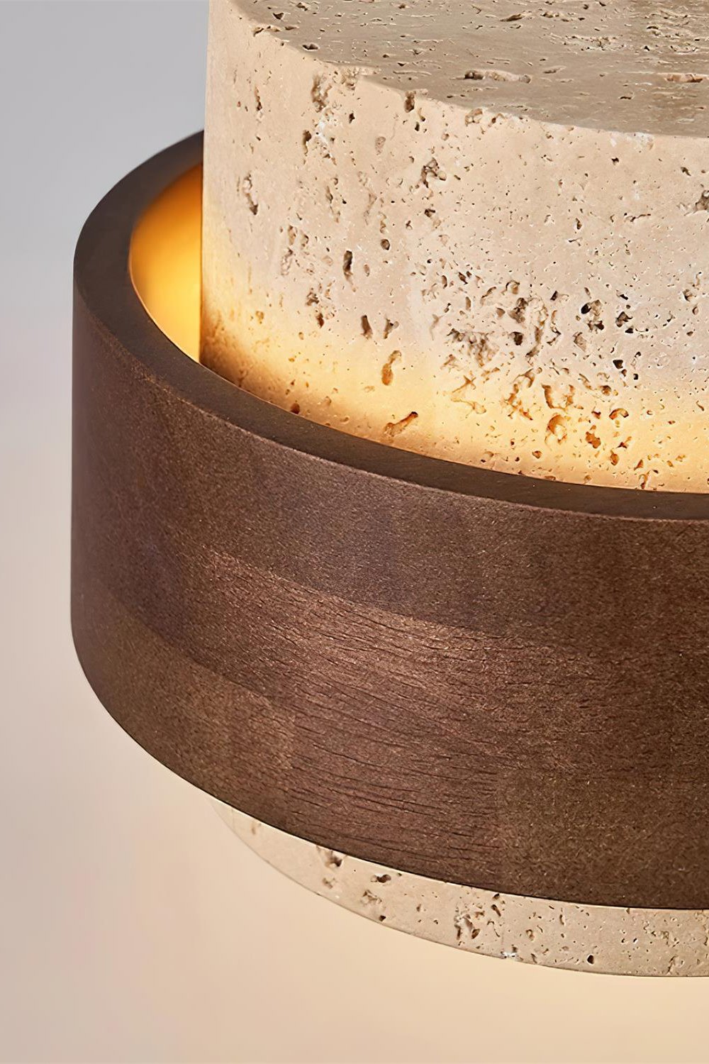 Zylindrische Travertin Pendelleuchte – Modernes Design mit natürlicher Steinstruktur