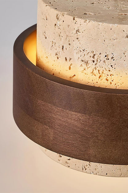 Zylindrische Travertin Pendelleuchte – Modernes Design mit natürlicher Steinstruktur