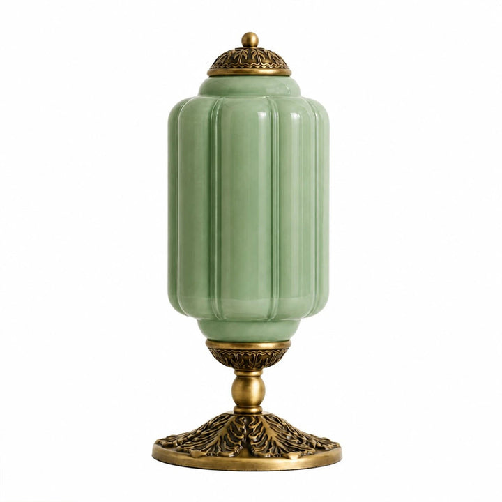 Table Lamp Glass Textured Cream Retro Design