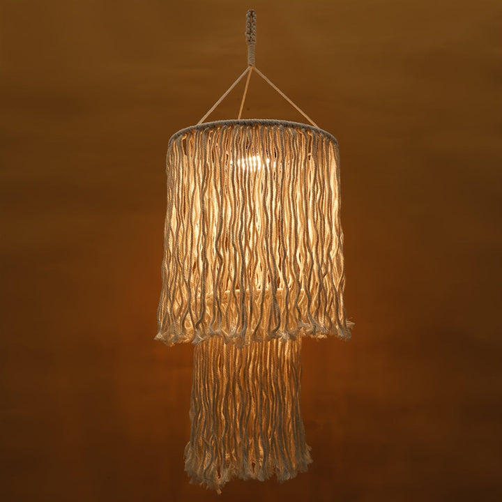 Boho makramee hängelampe mit quasten