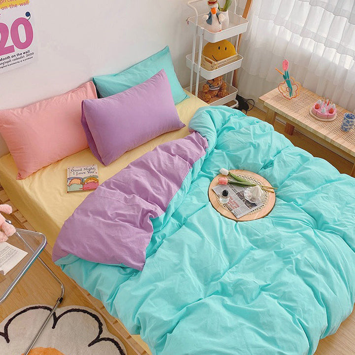 Bettwäsche-Set aus Baumwolle in Pastellfarben