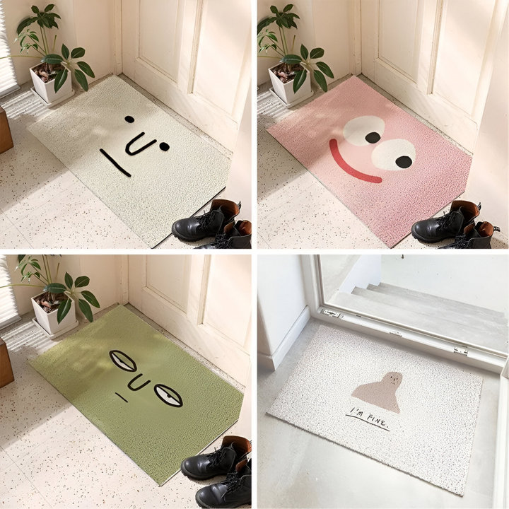 PVC-Rutschfester Fußmatte mit Smiley-Gesicht Bedruckter Eingangsbereich-Teppich
