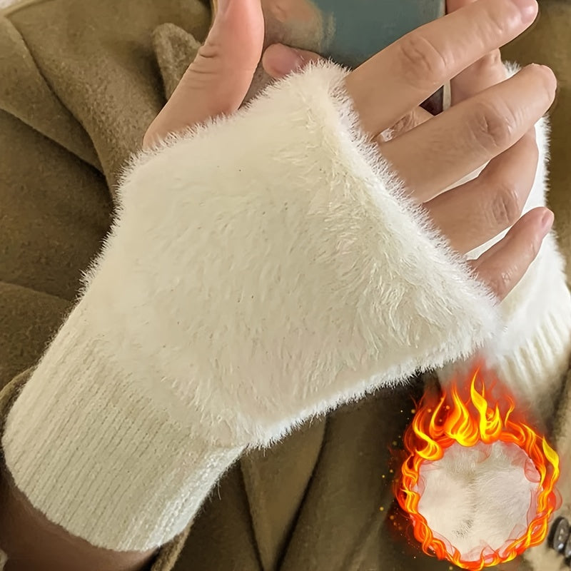 Fingerlose Winterhandschuhe Damen