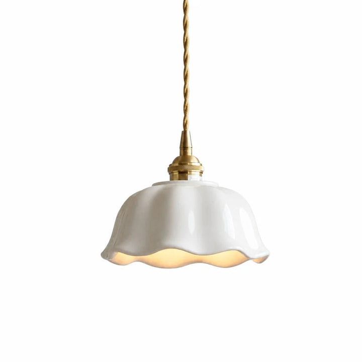 Ceramic Pendant Light Modern Flower Design