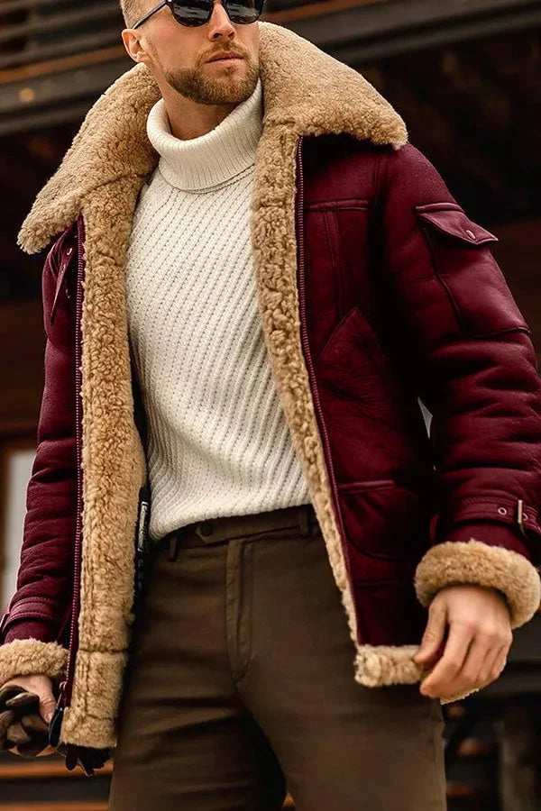 Herren Lederjacke Mit Klassischem Design
