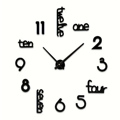 Moderne 3D Wanduhr ohne Rahmen für Wohnzimmer