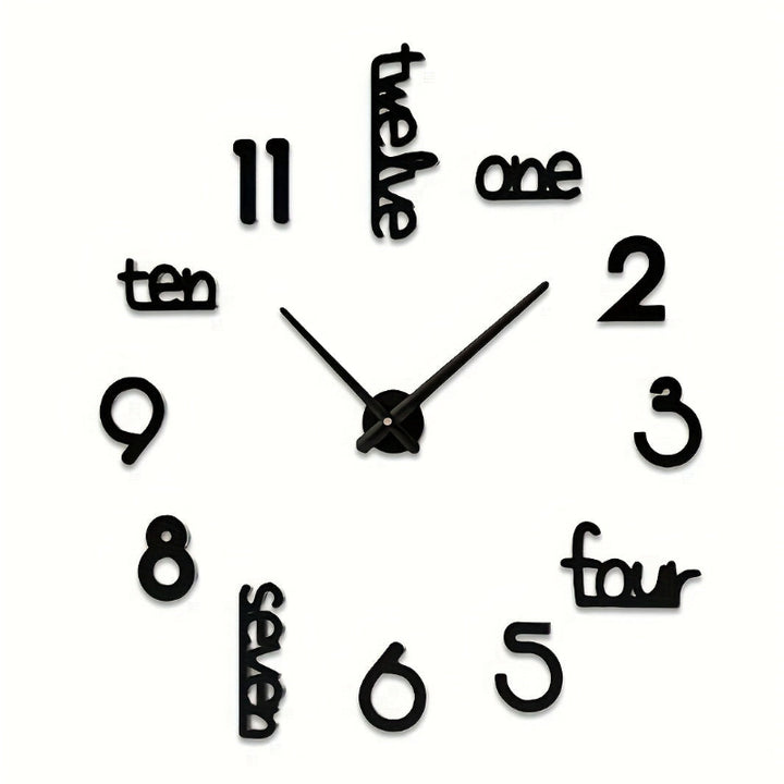 Moderne 3D Wanduhr ohne Rahmen für Wohnzimmer