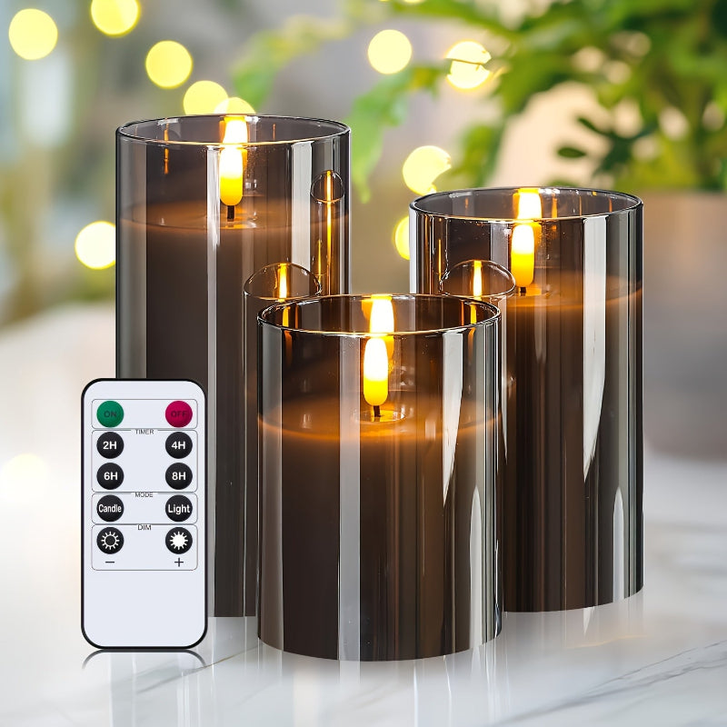 Flammenlose led kerzen mit fernbedienung set 3 stück