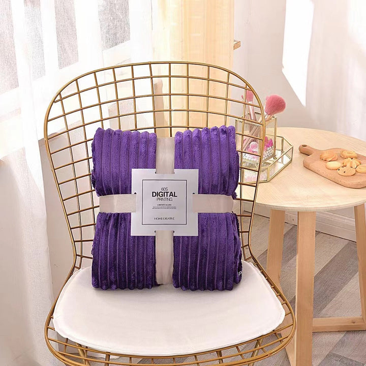 Fleece Kuscheldecke mit Ripp-Design