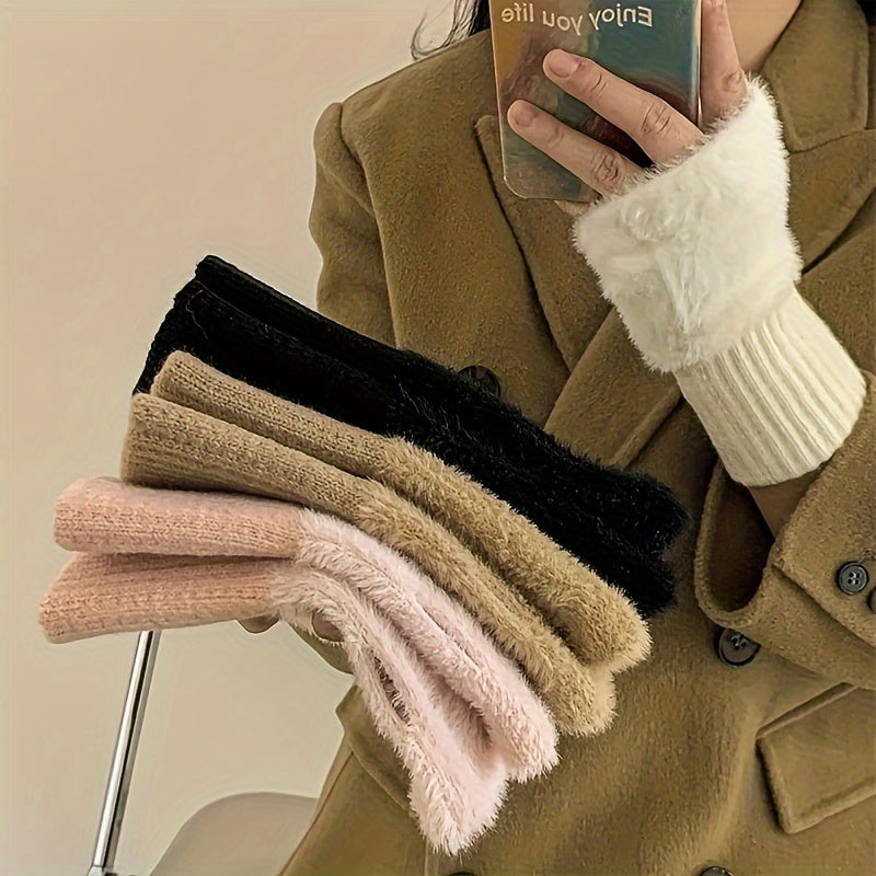 Fingerlose Winterhandschuhe Damen