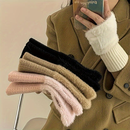 Fingerlose Winterhandschuhe Damen