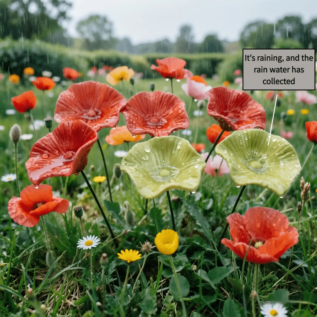 Bienenbad aus Keramik in Blumenform für Garten und Blumenbeet