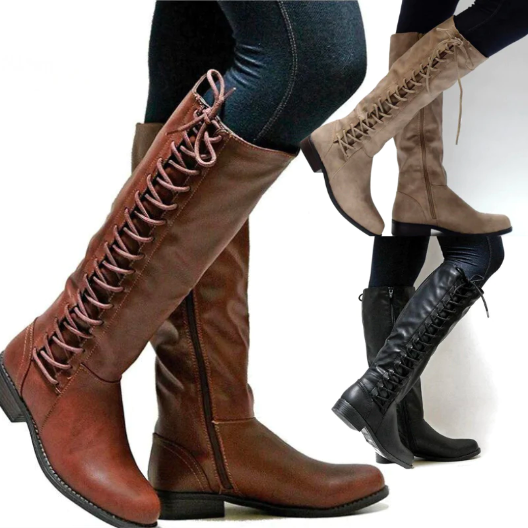 Damen Hohe Stiefel Mit Zeitlosem Design