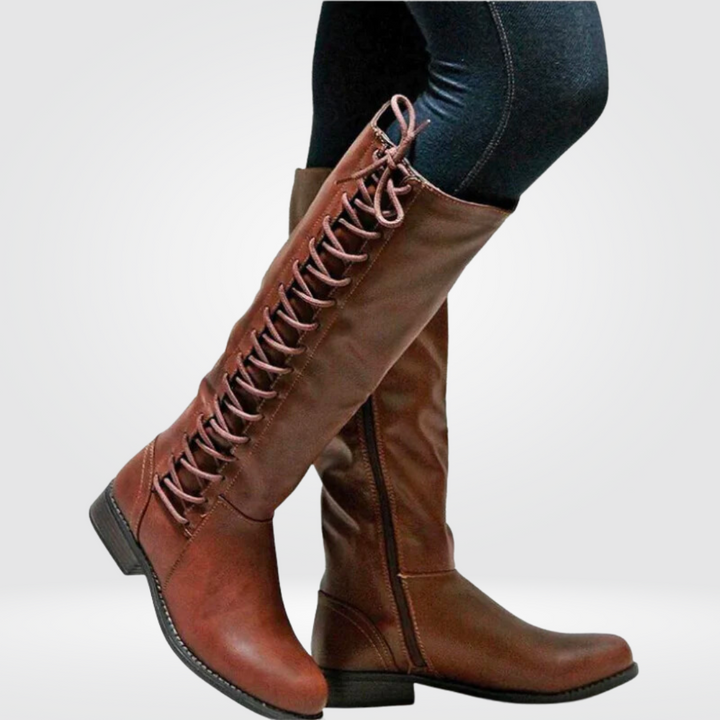 Damen Hohe Stiefel Mit Zeitlosem Design