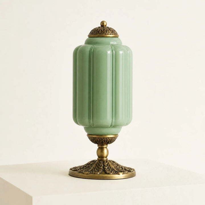 Table Lamp Glass Textured Cream Retro Design