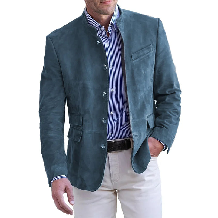 Herren Blazer Im Smart Casual Stil Mit Stehkragen