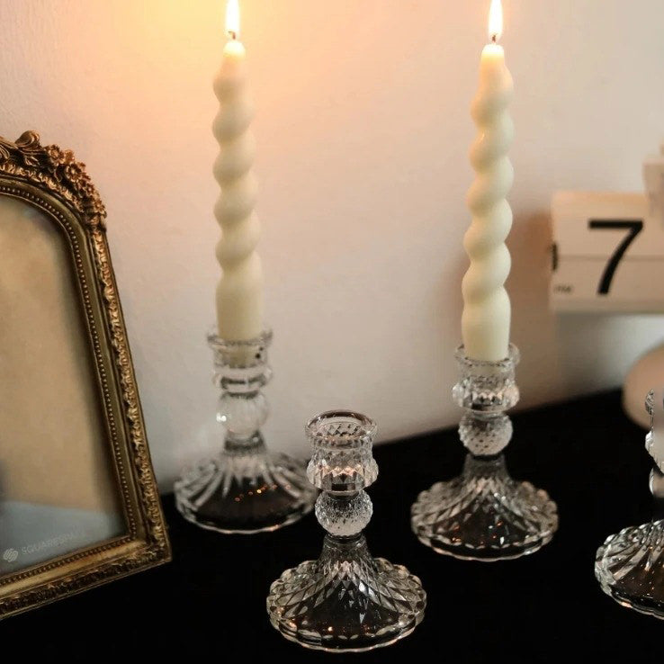 Kristallglas Kerzenhalter Set mit 6 Vintage