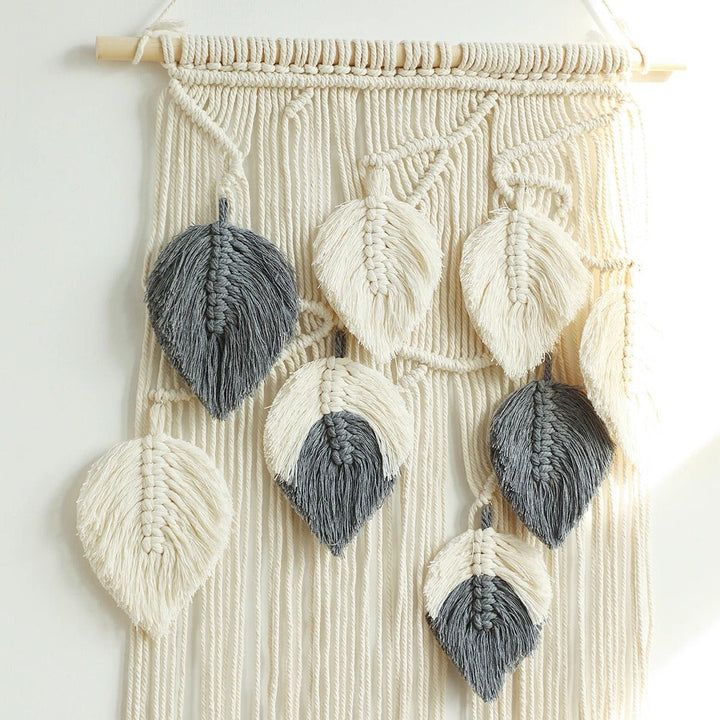 Makramee-Wandbehang Boho-Blatt-Design
