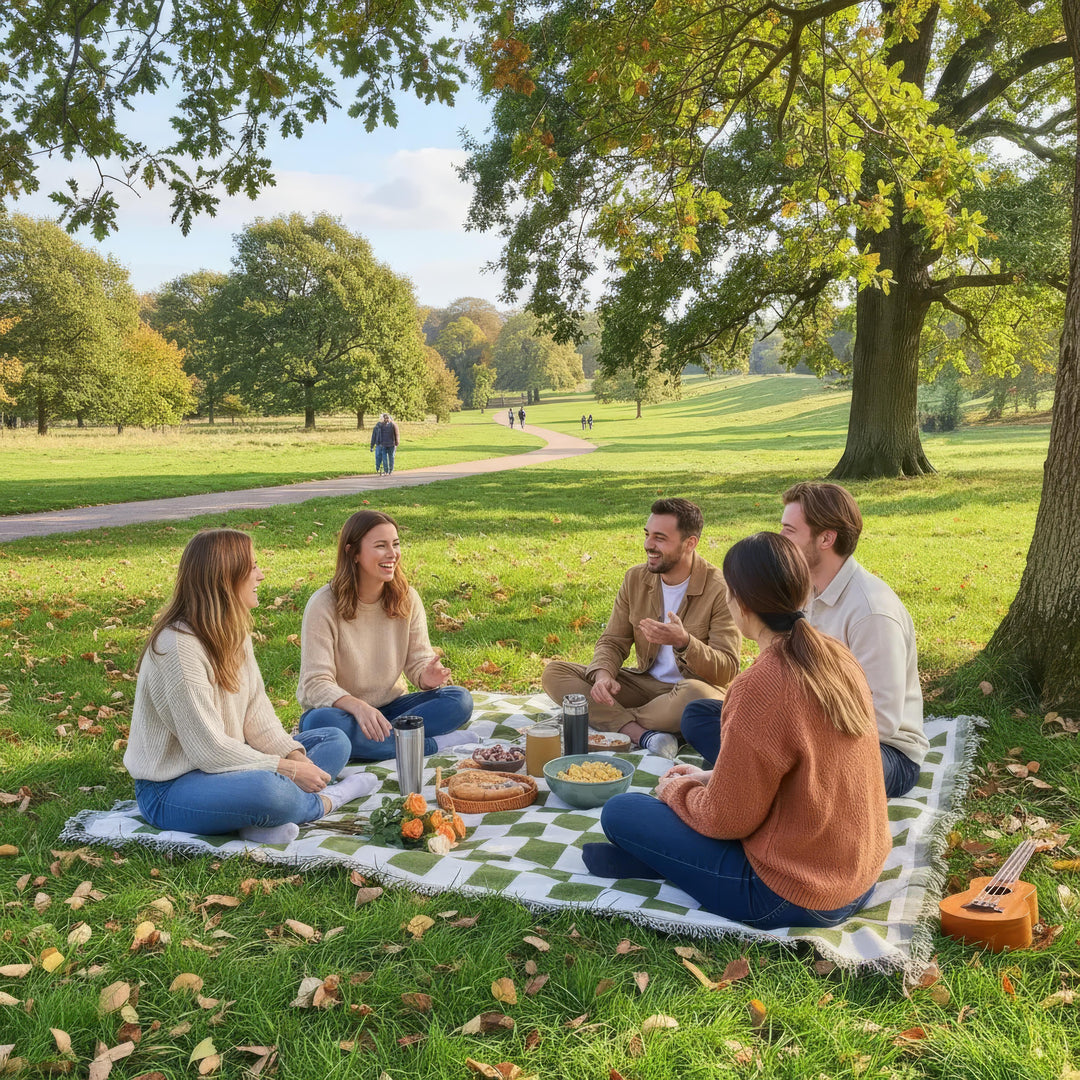 Picknickdecke aus weichem Mikrofaser mit kariertem Design