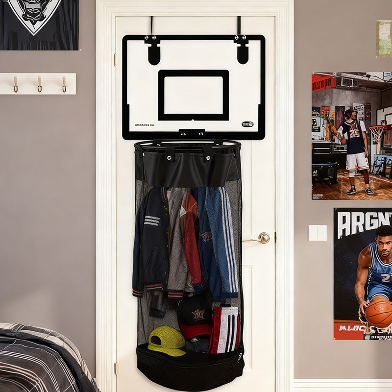 Hängender Wäschekorb mit Basketballkorb-Optik für Kleidung und Wäsche