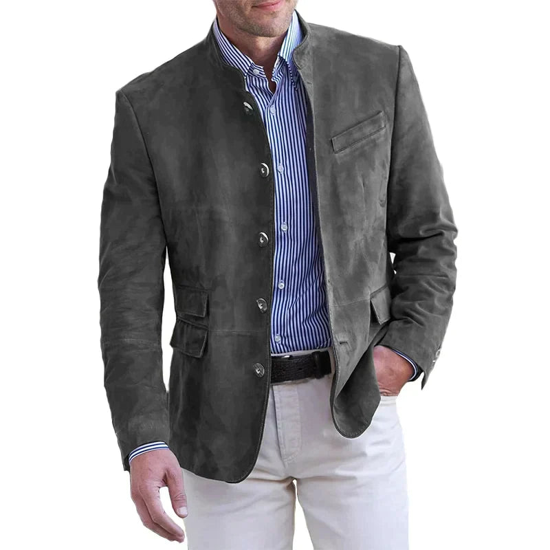 Herren Blazer Im Smart Casual Stil Mit Stehkragen