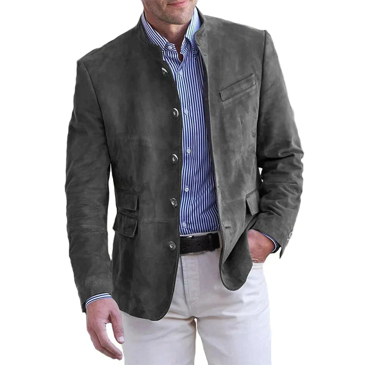 Herren Blazer Im Smart Casual Stil Mit Stehkragen