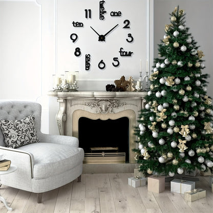 Moderne 3D Wanduhr ohne Rahmen für Wohnzimmer