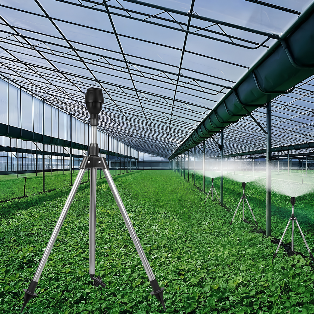 Gartensprinkler 360 Grad drehbar mit Teleskop-Stativ