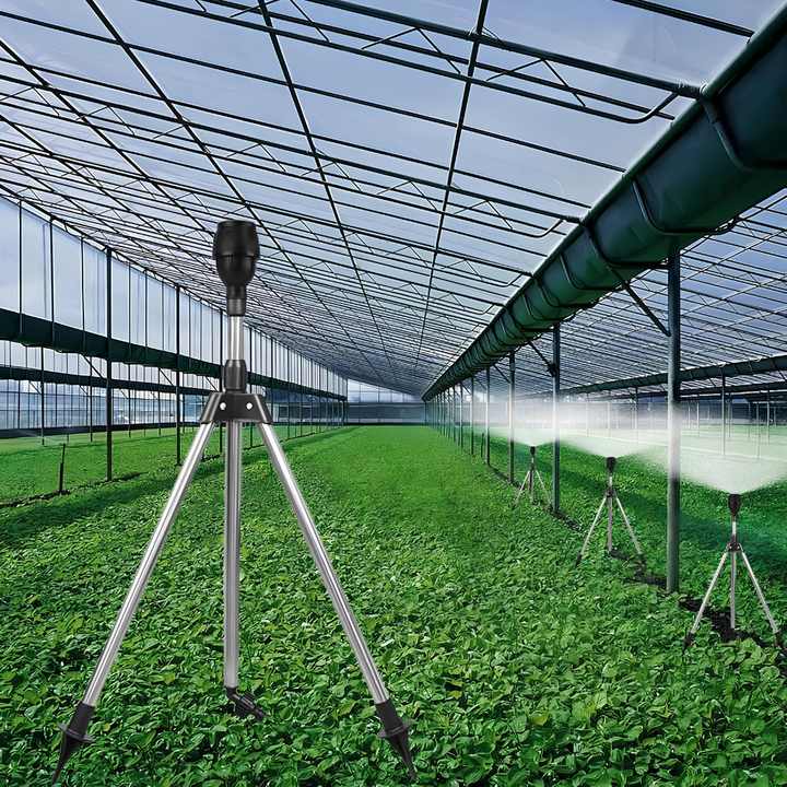 Gartensprinkler 360 Grad drehbar mit Teleskop-Stativ