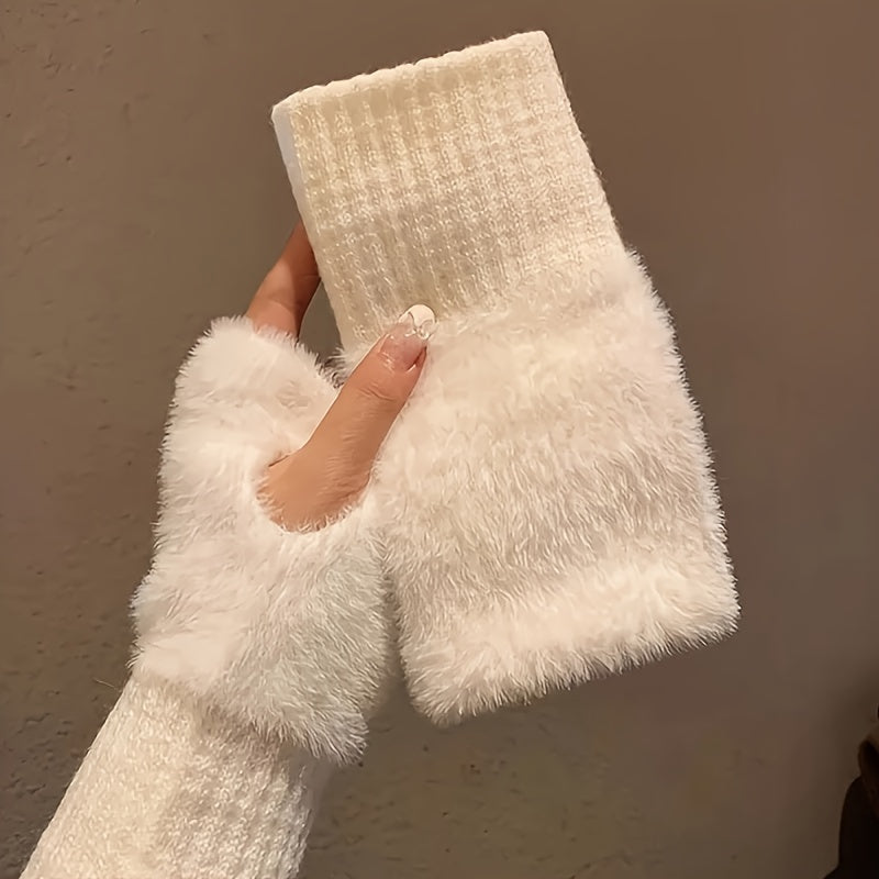 Fingerlose Winterhandschuhe Damen