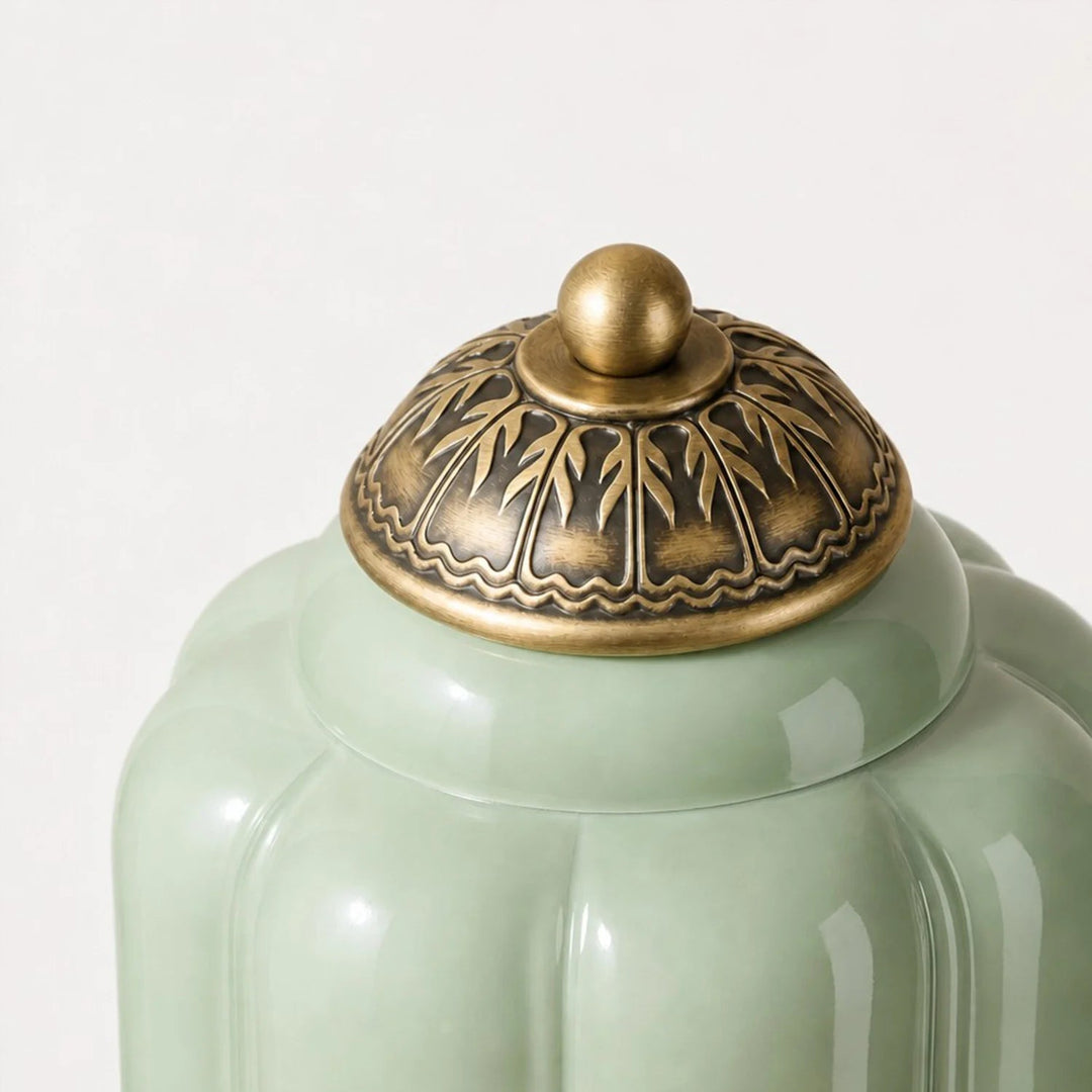 Table Lamp Glass Textured Cream Retro Design