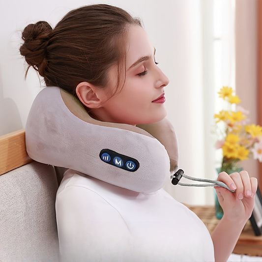 Elektrisches Nackenkissen für Damen – U-förmiges Massagekissen mit USB-Aufladung