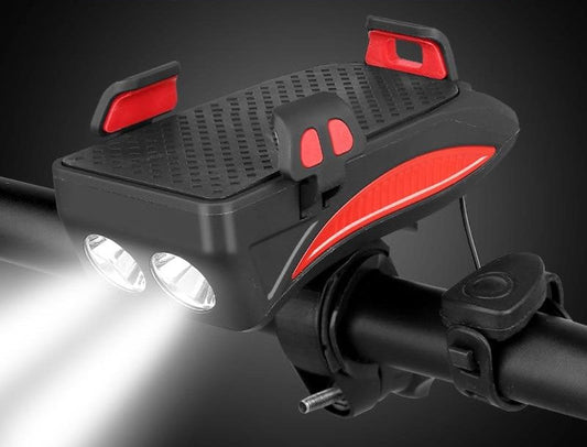 Multifunktionale Handyhalterung mit Powerbank & Licht für Fahrräder