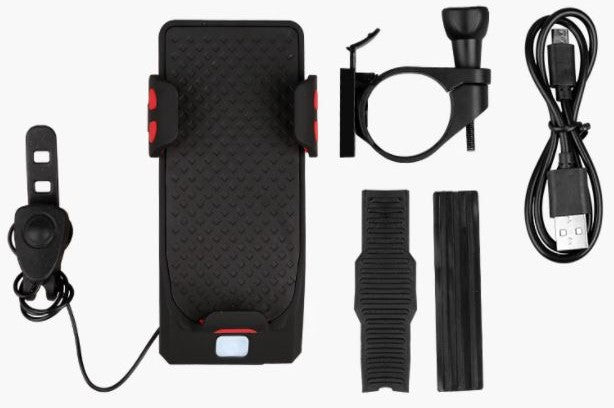 Multifunktionale Handyhalterung mit Powerbank & Licht für Fahrräder