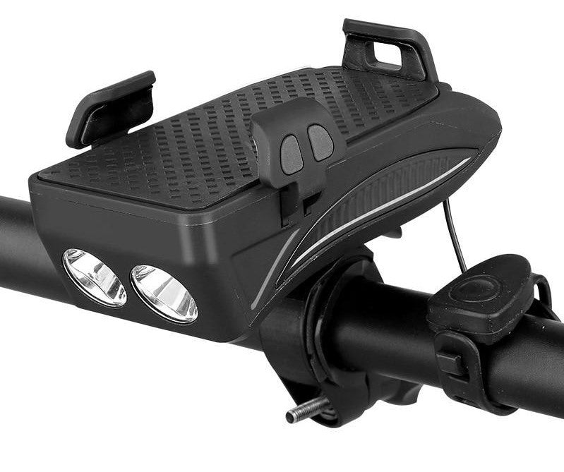 Multifunktionale Handyhalterung mit Powerbank & Licht für Fahrräder