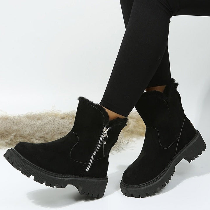 Damen Stiefeletten Mit Reißverschluss Und Profilsohle