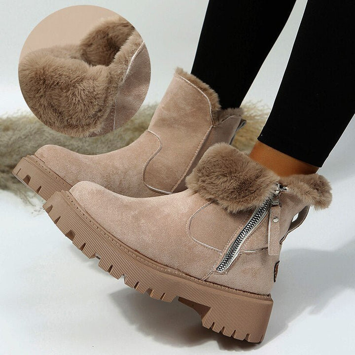 Damen Stiefeletten Mit Reißverschluss Und Profilsohle