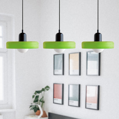 LED Pendelleuchte mit farbigen Glasschirmen für Wohnzimmer und Esszimmer