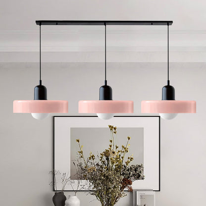 LED Pendelleuchte mit farbigen Glasschirmen für Wohnzimmer und Esszimmer