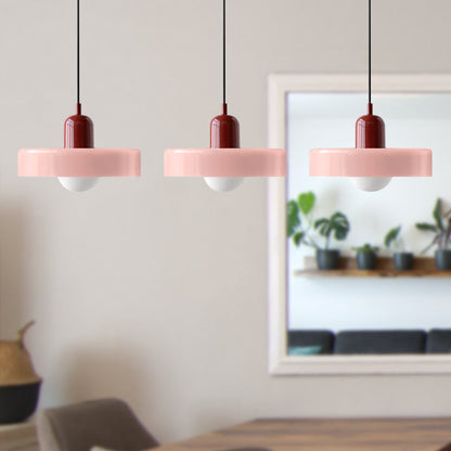 LED Pendelleuchte mit farbigen Glasschirmen für Wohnzimmer und Esszimmer