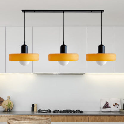 LED Pendelleuchte mit farbigen Glasschirmen für Wohnzimmer und Esszimmer
